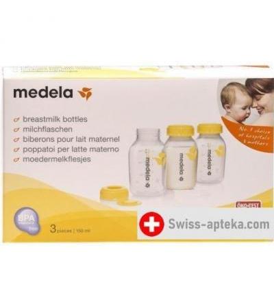 Medela Milchflasche 150мл 3 штуки bedruckt mit Deckel